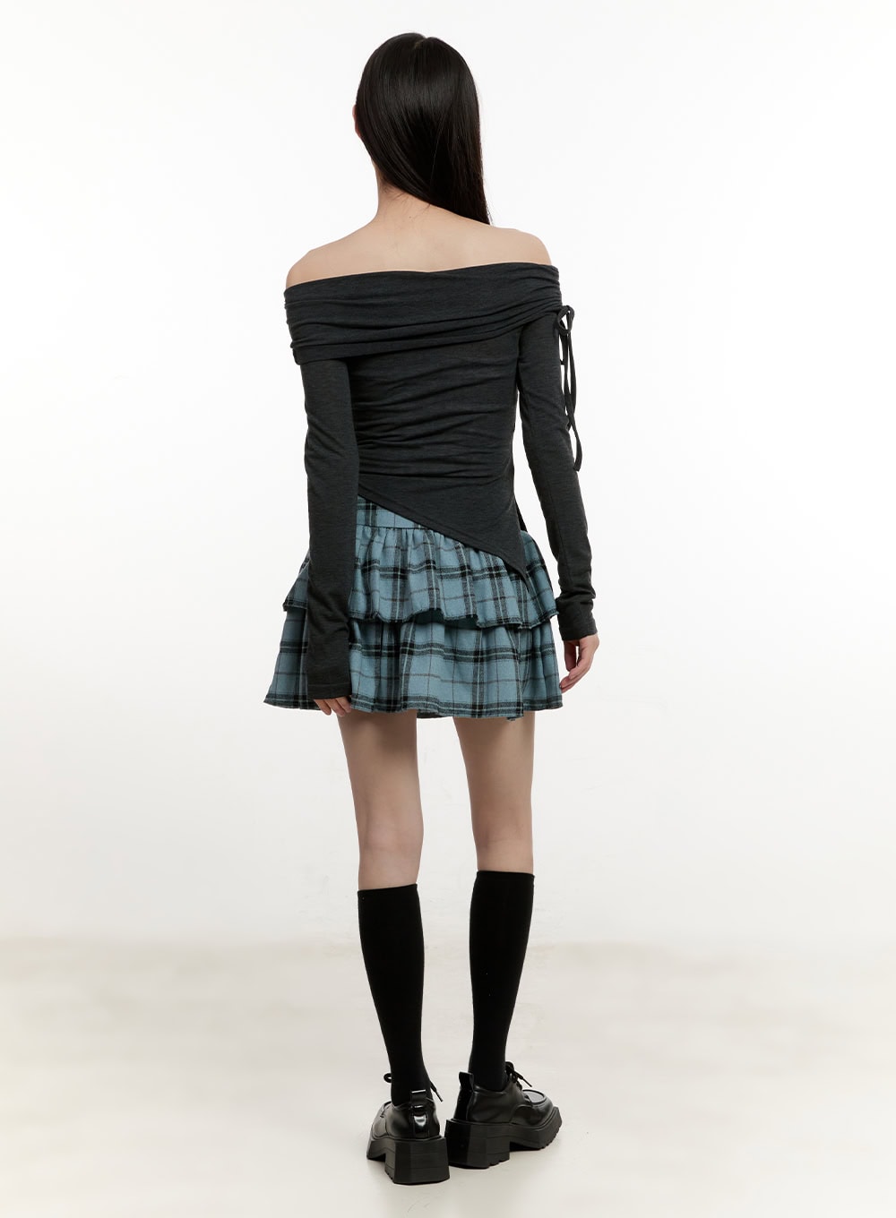 ruffle-plaid-mini-skirt-cm514