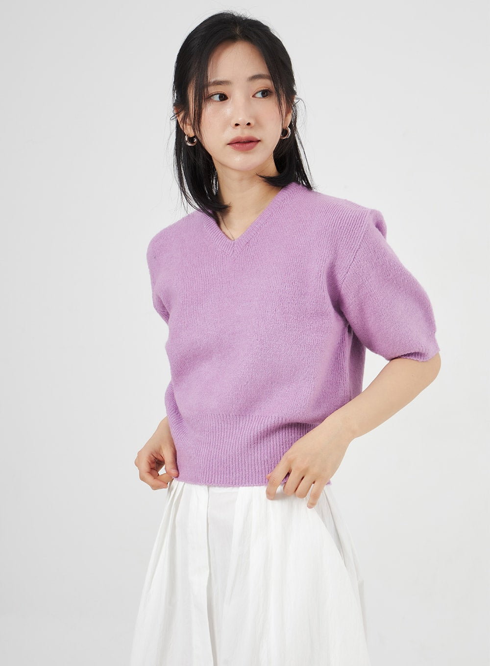 Half Sleeve V-Neck Sweater OA305
