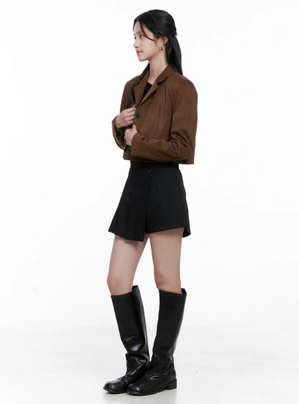 Cropped Faux Suede Jacket CS523