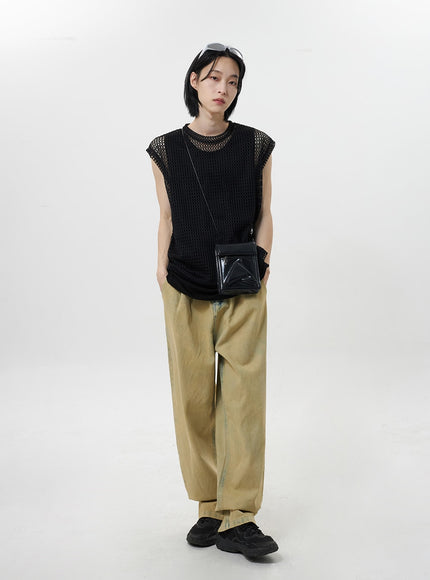 Beige Baggy Jeans Unisex CY322