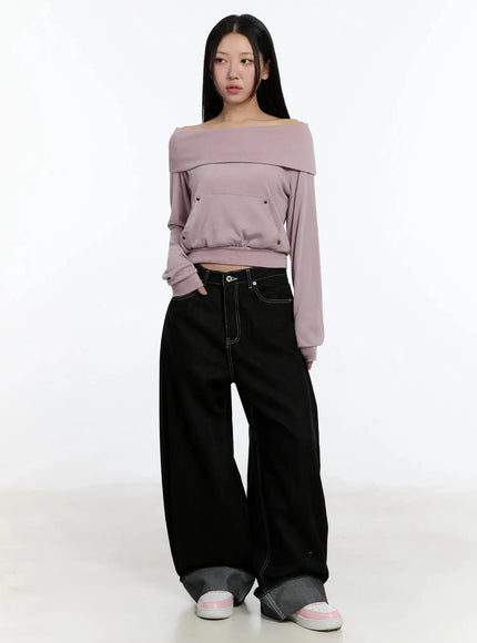 kacey-plaid-stitched-back-pocket-baggy-jeans-im513