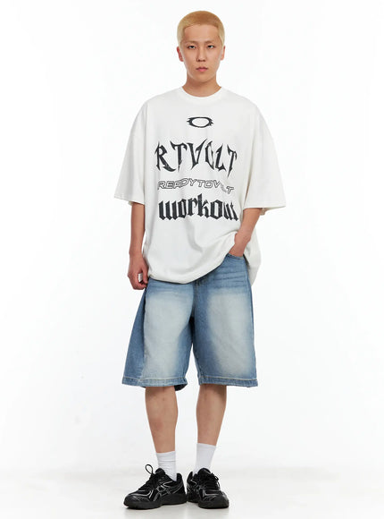 Men's Circle Bolt Oversized Graphic Tee IL514