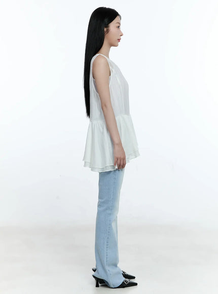 asymmetric-ruffle-sleeveless-blouse-cg513