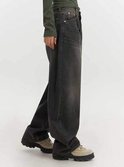 Skyla Washed Wide-Leg Baggy Jeans IF511