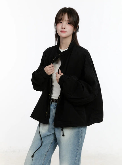 military-style-oversized-jacket-cm505 / Black