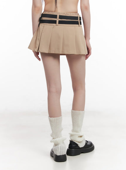 double-belt-pleated-mini-skirt-cu506