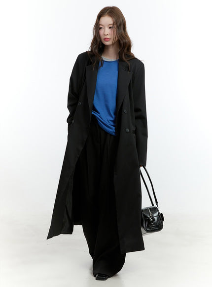 Oversized Buttoned Trench Coat CF504