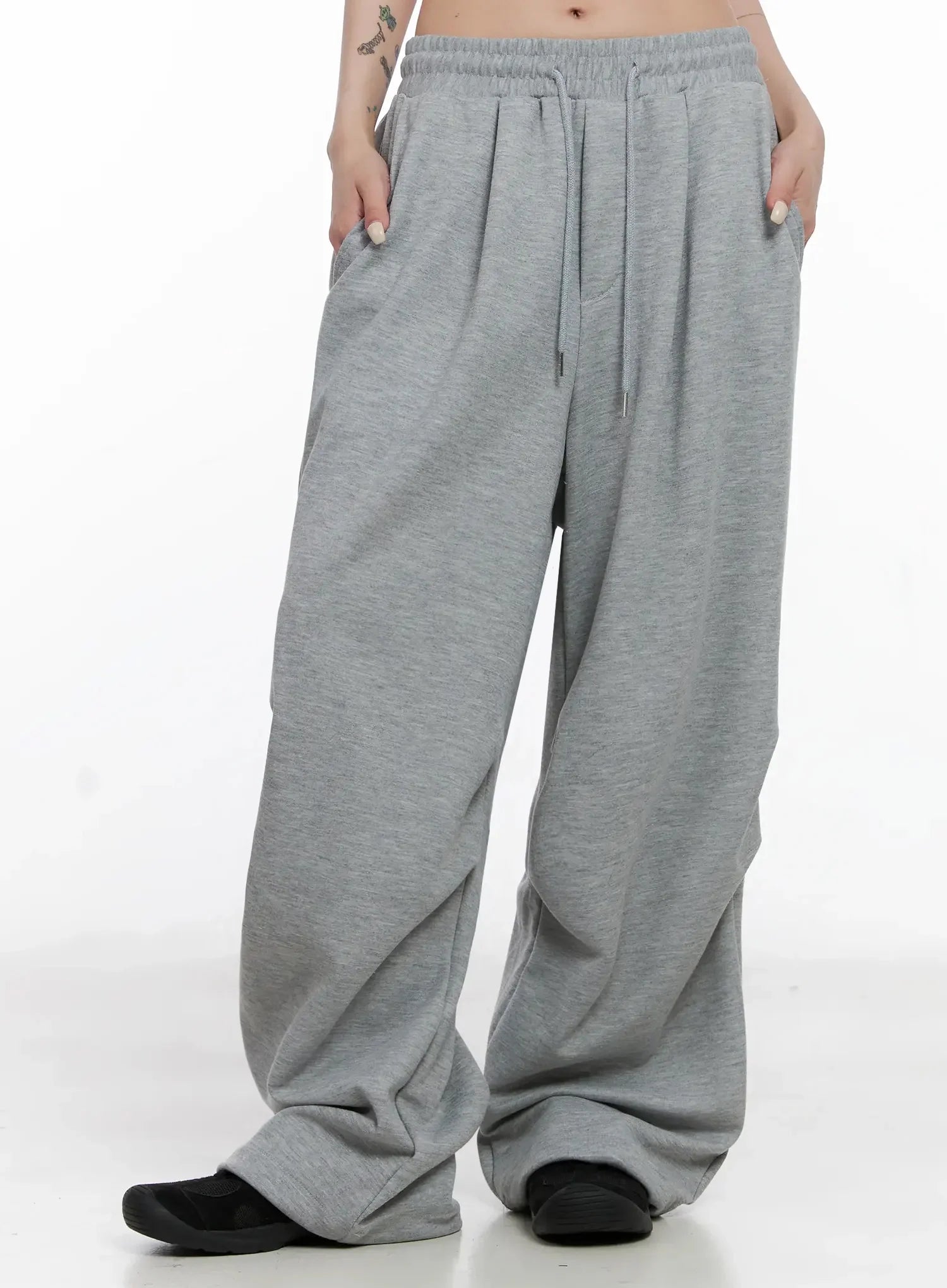 Pintuck Wide Leg Sweatpants IS508