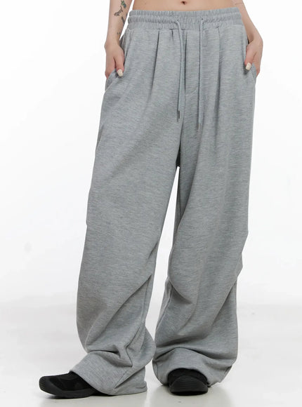 Pintuck Wide Leg Sweatpants IS508