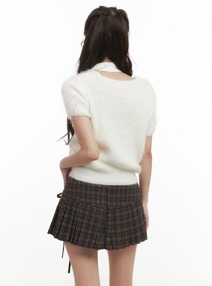 cozy-knit-short-sleeve-sweater-with-scarf-cj514