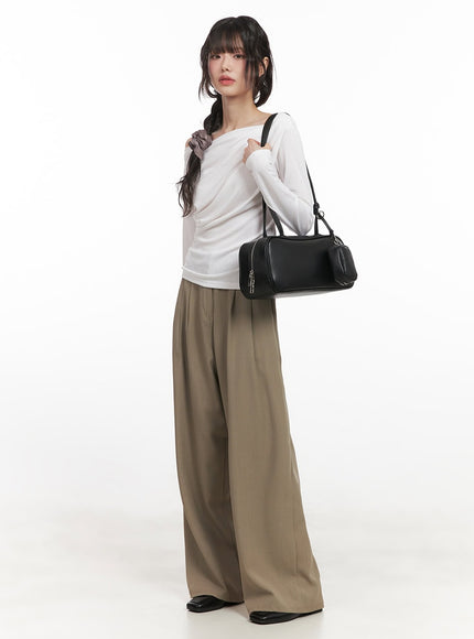 Pintuck Relaxed-Fit Slacks CJ528