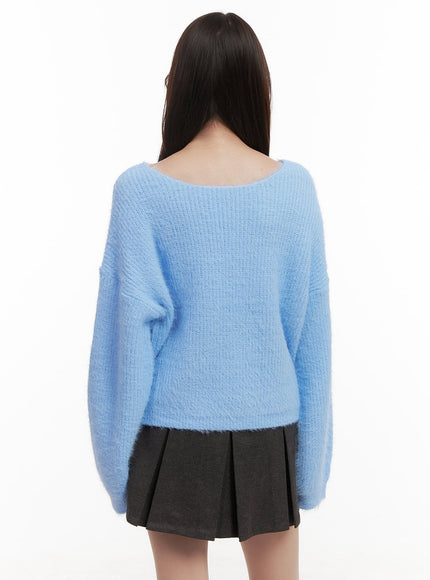 Cozy Boat-Neck Oversized Sweater IJ510