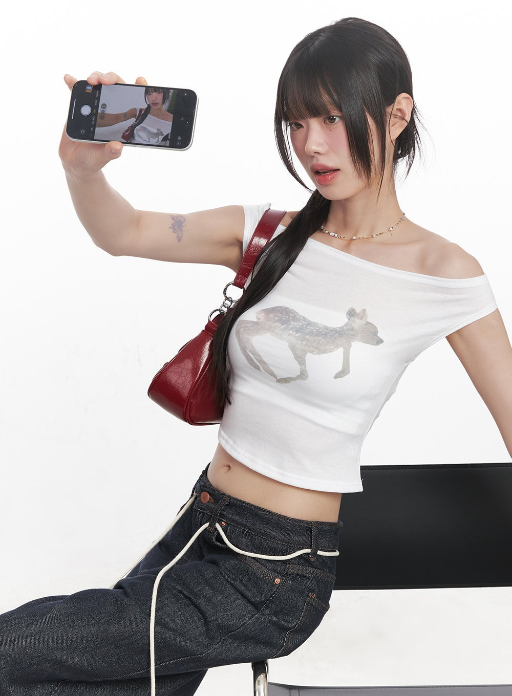 cute-animal-print-graphic-off-shoulder-crop-top-cy521