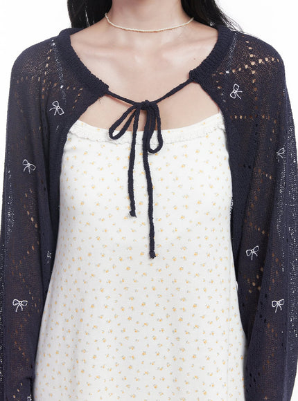 Ribbon Knit Bolero Cardigan CY523