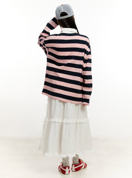 Ribbon Detail Tiered Maxi Skirt CM514