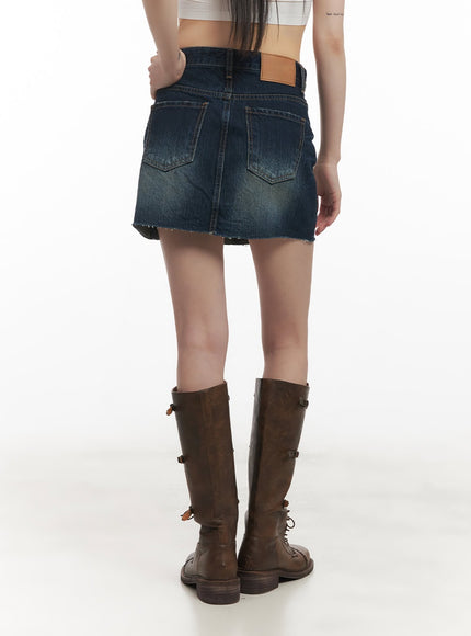 Washed Denim Mini Skirt CF518