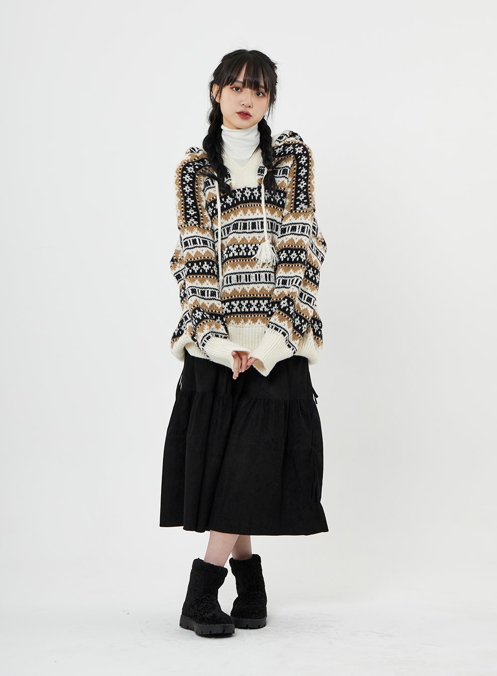 Long Hooded Knit BN01