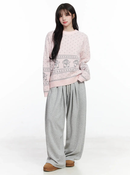 Oversized Graphic Sweater IJ529