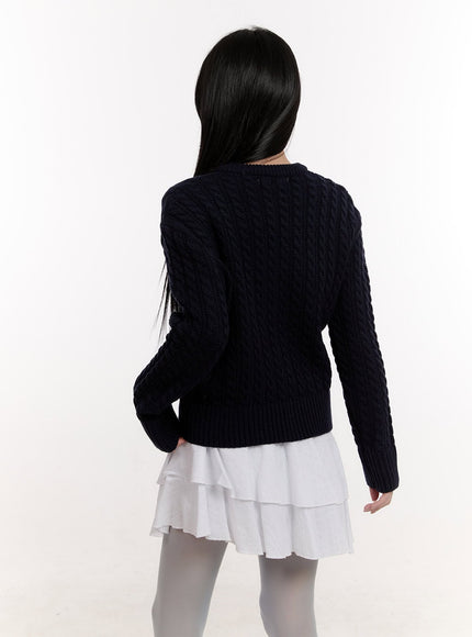 Cozy Cable-Knit Buttoned Cardigan CJ529