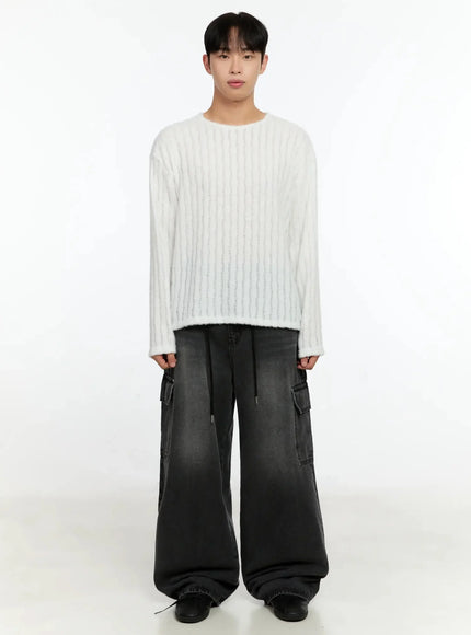 Men's Simple Ribbed Long Sleeve Tee IN525