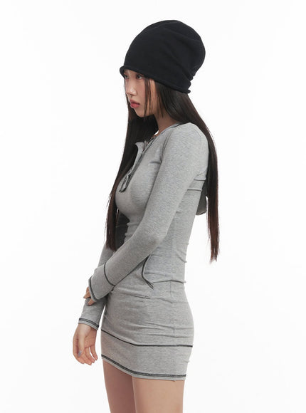 stitched-slim-fit-hooded-mini-dress-cf520