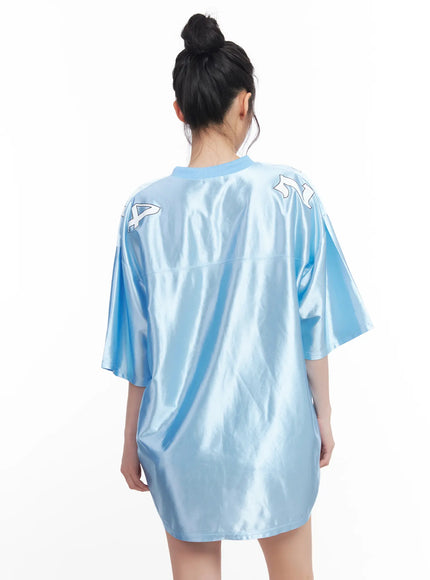 Graphic V-Neck Jersey Top CU510