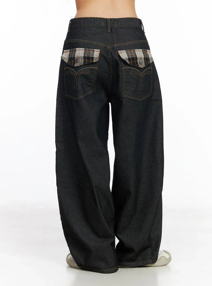 nora-plaid-accent-wide-leg-jeans-cf506-1