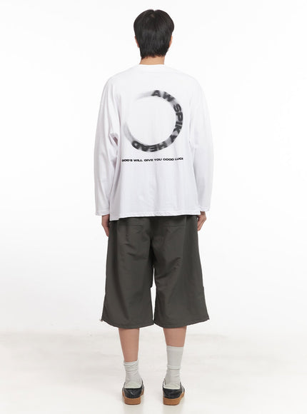 Men's Graphic Cotton Long Sleeve Shirt IA510