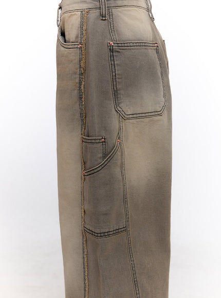 Sara Stitched Pocket Baggy Jeans CF512