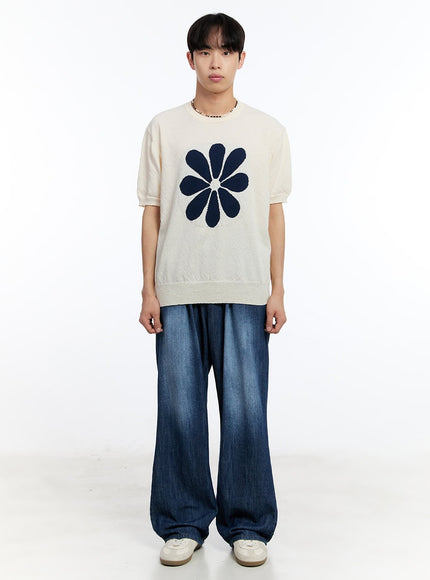 men-s-pintuck-denim-sweatpants-dark-blue-iy529