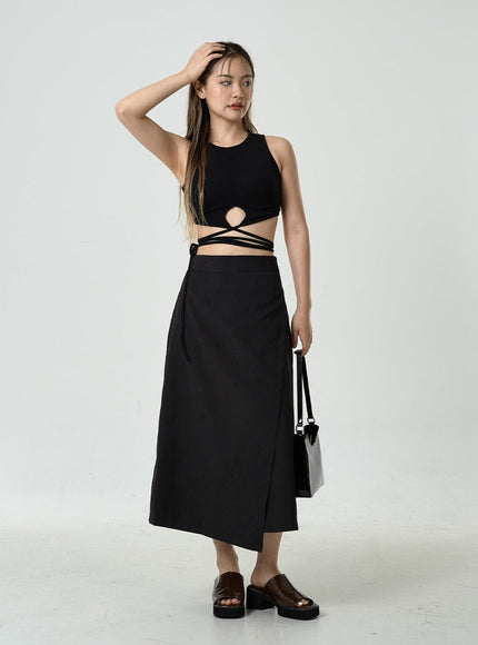 Waist Strap Cropped Tank Top CU8