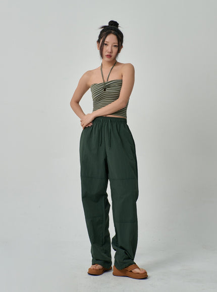 Drawstring Baggy Track Pants IF309
