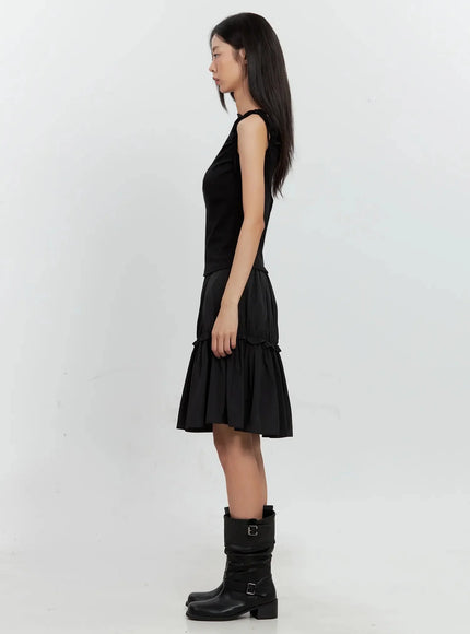 pleated-nylon-midi-skirt-is516