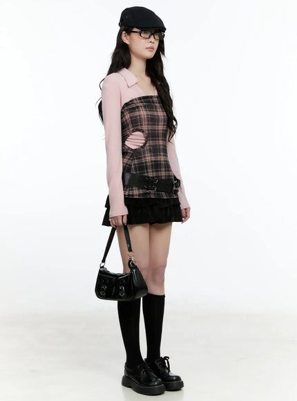 Layered Velvet Mini Skirt CN517