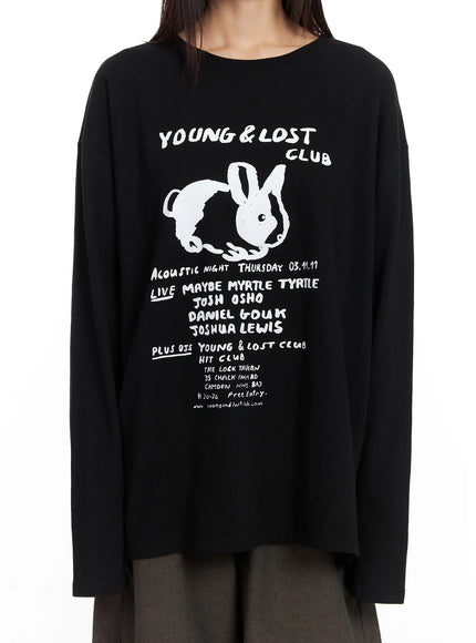 Graphic Oversized Long Sleeve Tee CN521