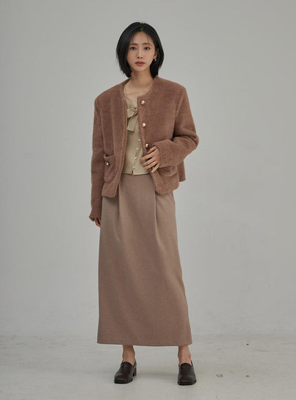 Ribbon Detail Button Cropped Blouse OJ304