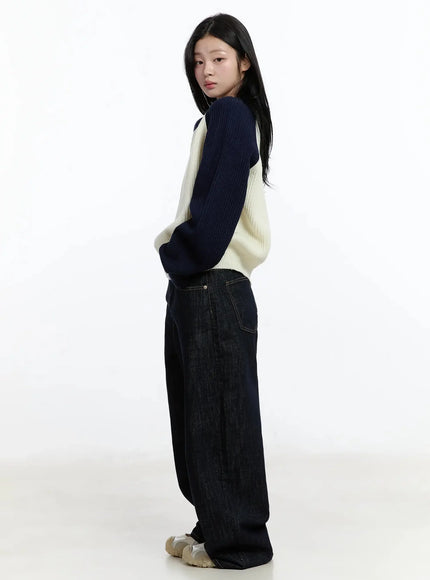 Dallas Dark Washed Wide Leg Jeans IM519