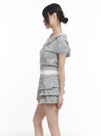 star-print-short-sleeve-hoodie-cu518