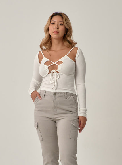 Sexy Front Cross String Crop Top IN22