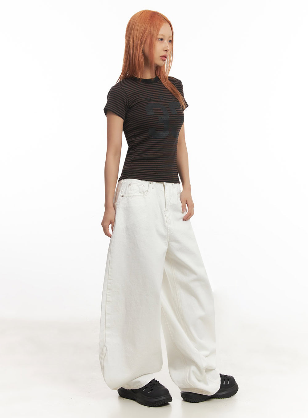 Wide-Fit Ribbon Cotton Trousers IA515