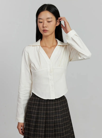 corduroy-pintuck-blouse-ij502