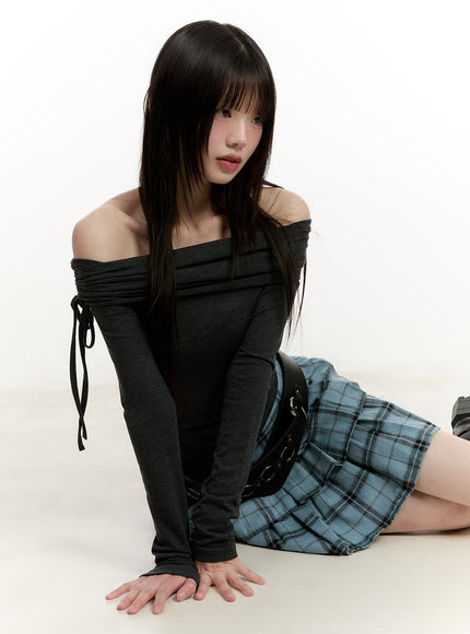 ruffle-plaid-mini-skirt-cm514