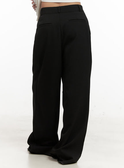 Pintuck Wide-Fit Slacks CJ508