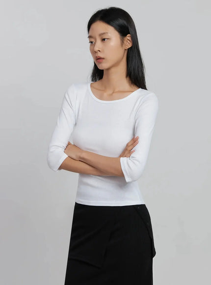 quarter-sleeve-round-neck-top-id516