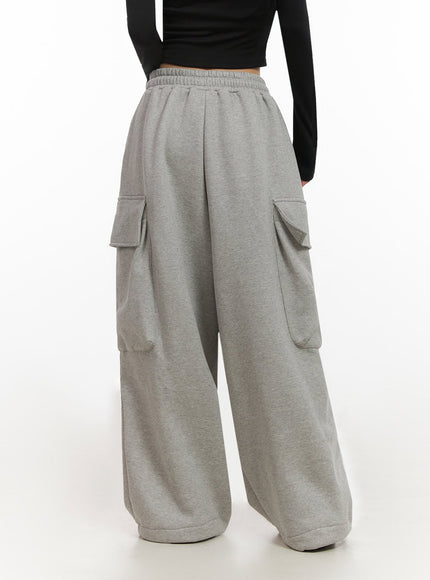 Warm Wide-Leg Cargo Sweatpants ID431