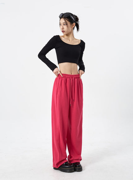 Color Wide Leg Sweatpants CM310