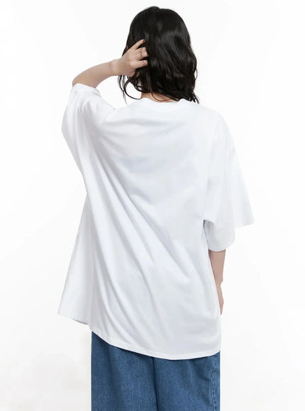 Oversized Statement Graphic T-Shirt IL528