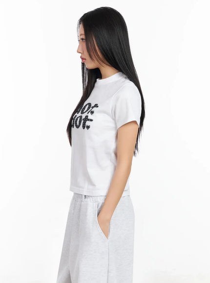 Polka Dot Graphic Crop Top IA507