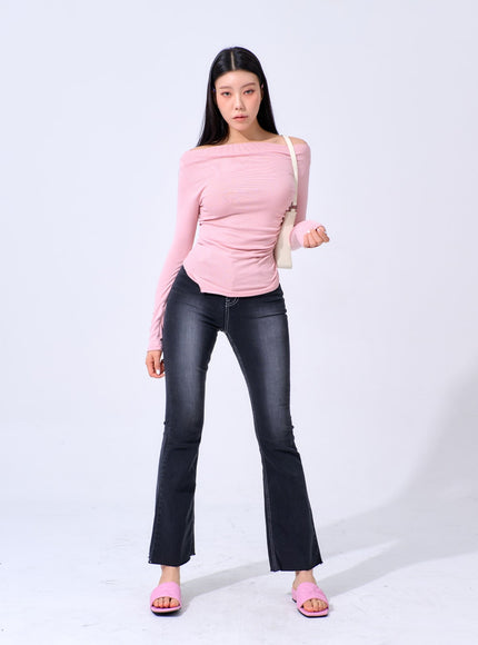 Off-Shoulder Knit Top IA324