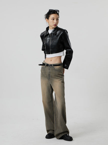 Vintage Wash Baggy Jeans CF307